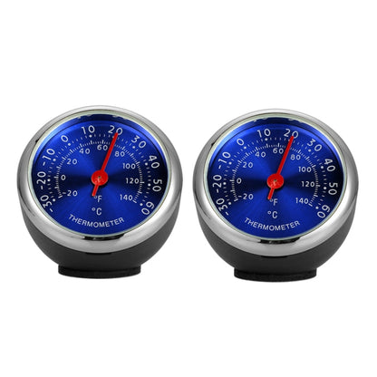 2 PCS Mini Car Dashboard Thermometer Hygrometer Mechanical Decoration(Blue Temperature) - In Car by buy2fix | Online Shopping UK | buy2fix