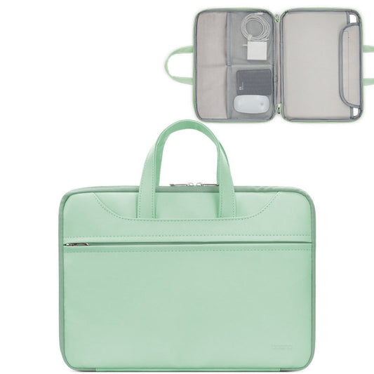Baona BN-Q006 PU Leather Full Opening Laptop Handbag For 15/15.6/16 inches(Light Green) - 15.6 - 17 inch by Baona | Online Shopping UK | buy2fix