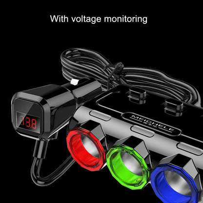 MEICHELE Car Cigarette Lighter Charger Dual USB 1A+2.1A With Switch(White Voltage Version) - In Car by MEICHELE | Online Shopping UK | buy2fix