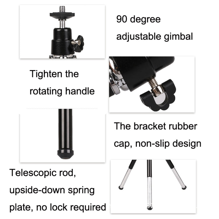 2PCS Projector Phone Stand Desktop Portable Telescopic Mini Metal Tripod, Style: 3 Sections (Black) - Camera Accessories by buy2fix | Online Shopping UK | buy2fix