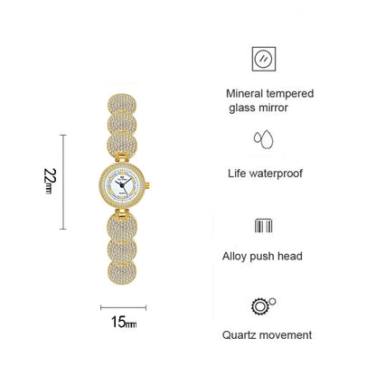 BS Bee Sister  FA1606 Diamond Inlaid Ladies Watch Jewelry Chain Watch(Gold) - Alloy Watches by BS Bee Sister | Online Shopping UK | buy2fix