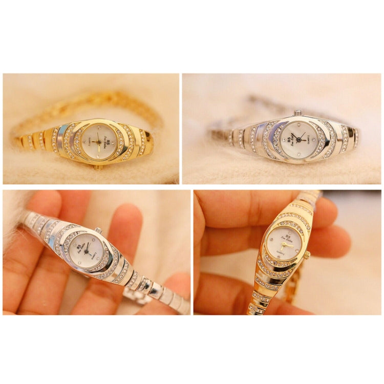 BS Bee Sister  FA1540  Ladies Oval Small Chain Watch with Diamonds(Gold) - Alloy Watches by BS Bee Sister | Online Shopping UK | buy2fix