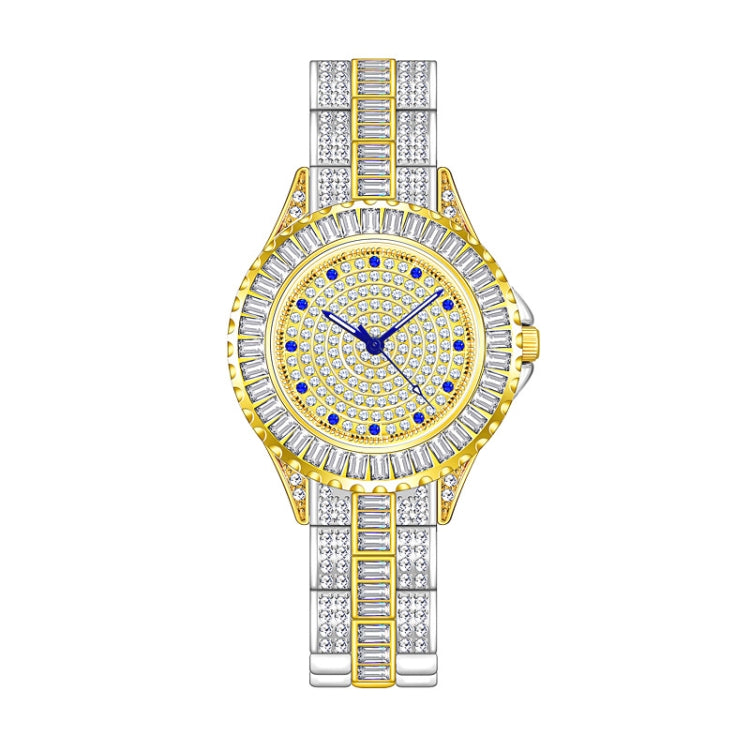 BS Bee Sister FA1686 Diamond Inlaid Ladies Watch Jewelry Chain Watch(Silver Golden) - Alloy Watches by BS Bee Sister | Online Shopping UK | buy2fix