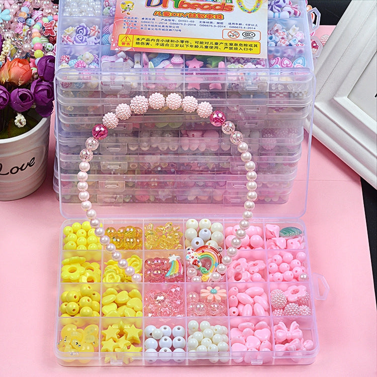 24 Grid Acrylic Beaded Kids DIY Necklace Bracelet Toys(Colorful Girl) - DIY Developmental Toys by buy2fix | Online Shopping UK | buy2fix