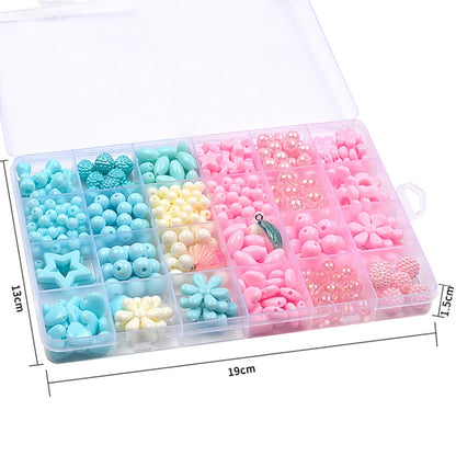 24 Grid Acrylic Beaded Kids DIY Necklace Bracelet Toys(Crystal No. 1) - DIY Developmental Toys by buy2fix | Online Shopping UK | buy2fix