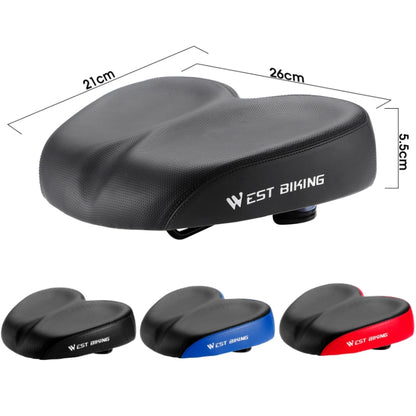 WEST BIKING Bicycle Widened And Comfortable Shock Absorbing Saddle(Black Red) - Outdoor & Sports by WEST BIKING | Online Shopping UK | buy2fix