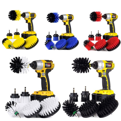 6 PCS / Set Electric Drill Head Car Tire Floor Crevice Cleaning Brush(Yellow) - In Car by buy2fix | Online Shopping UK | buy2fix