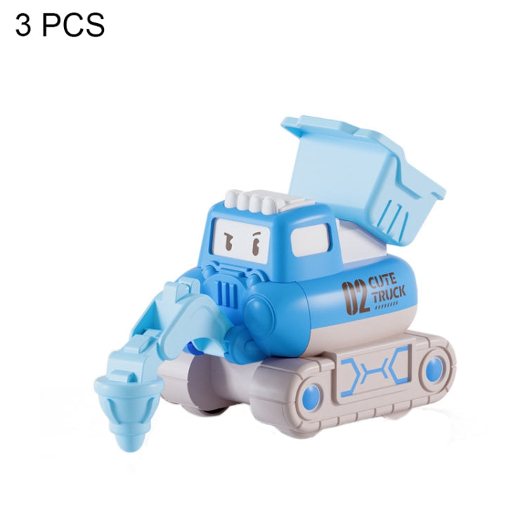 3 PCS 7799 Pressing Inertia Forward Cartoon Children Toy Car(Blue) - Model Toys by buy2fix | Online Shopping UK | buy2fix