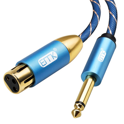 EMK KN603 2Pin 6.5mm Canon Line Balanced Audio Microphone Line,Cable Length: 1.5m(Blue) - Consumer Electronics by EMK | Online Shopping UK | buy2fix