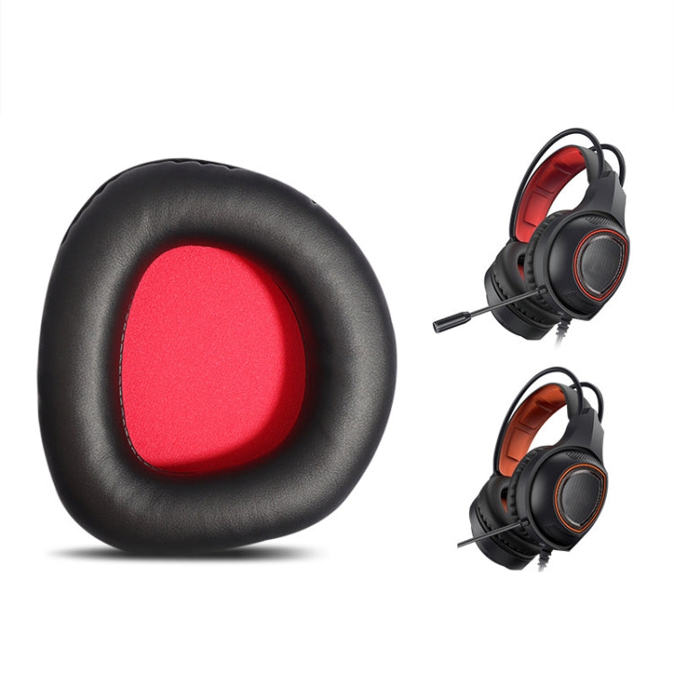 2 PCS Slow Rebound Sponge Headphone Cover Cushion For DAREU EH712/EH715(Black Red Net) - Apple Accessories by buy2fix | Online Shopping UK | buy2fix