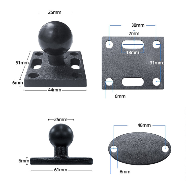 KZ06J Monitor Mount Tablet PC Aluminum Alloy Agricultural Machinery Bracket, Style: Middle Square+Link+Middle Square - Desktop Holder by buy2fix | Online Shopping UK | buy2fix