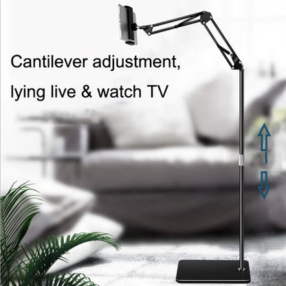 155cm Live Broadcast Bedside Cantilever Floor Bracket Phone Tablet Clip (White) - Lazy Bracket by buy2fix | Online Shopping UK | buy2fix