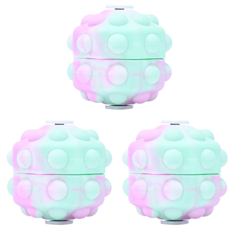 3 PCS Rotating Glowing Octagonal Silicone Ball Educational Toys, Specification: Glow 4 Seconds(Pink Green) - Squeeze Toys by buy2fix | Online Shopping UK | buy2fix