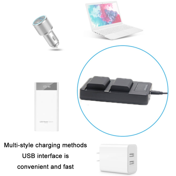 NP-FW50 Vertical Dual Charge SLR Camera Battery Charger - Camera Accessories by buy2fix | Online Shopping UK | buy2fix