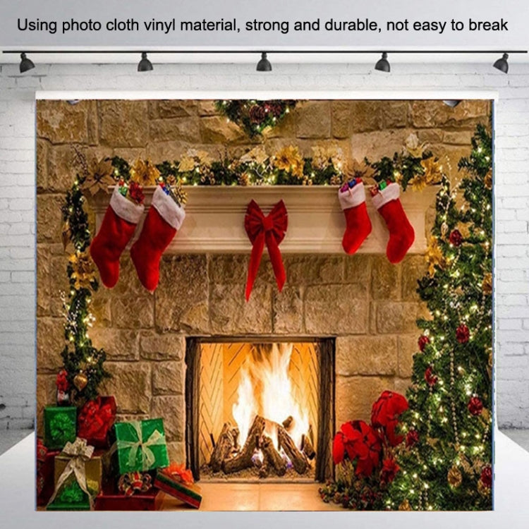 Christmas Layout Fireplace Photography Background Cloth(Yellow) - Camera Accessories by buy2fix | Online Shopping UK | buy2fix