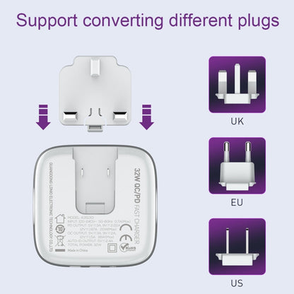 LDNIO A3513Q 32W QC3.0 3 USB Ports Phone Adapter UK Plug with 8 Pin Cable - Mobile Accessories by LDNIO | Online Shopping UK | buy2fix