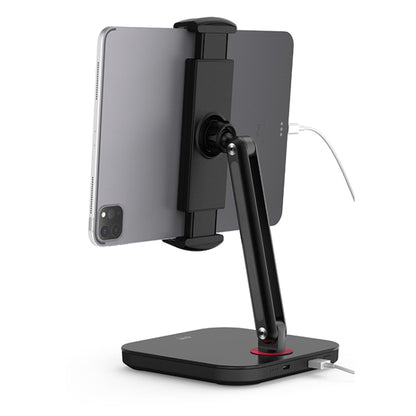 SSKY X38 Desktop Phone Tablet Stand Folding Online Classes Support, Style: Single Arm Charging Version (Black) - Desktop Holder by SSKY | Online Shopping UK | buy2fix