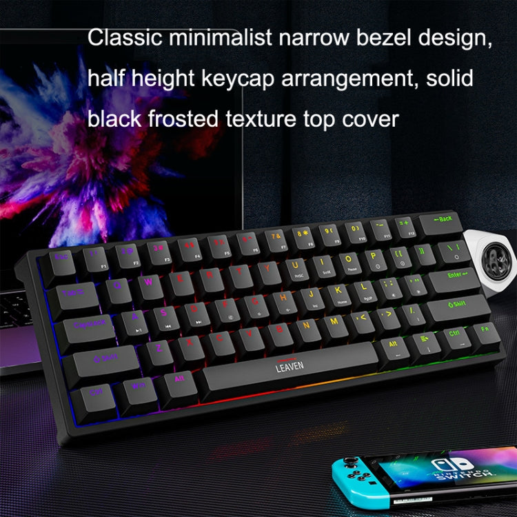 LEAVEN K620 61 Keys Hot Plug-in Glowing Game Wired Mechanical Keyboard, Cable Length: 1.8m, Color: Blue Green Shaft - Wired Keyboard by LEAVEN | Online Shopping UK | buy2fix