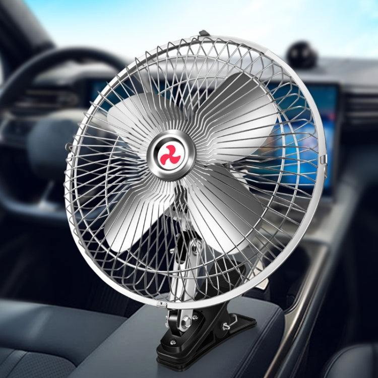 Car Powerful Fixing Clip Cooling High Wind Power Electric Fan, Specification: 6 inch Black 12V - In Car by buy2fix | Online Shopping UK | buy2fix
