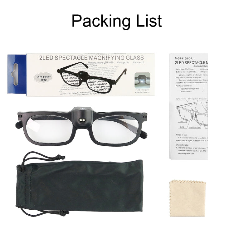 Glasses-Type Painting and Reading Magnifying Glass with 2LED Lights, Specification: 19156-3C - Consumer Electronics by buy2fix | Online Shopping UK | buy2fix