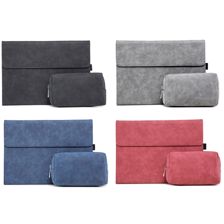 For Microsoft Surface Pro 8 Tablet Protective Case Holder(South African Sheepskin Blue Case + Power Supply Bag) - Others by buy2fix | Online Shopping UK | buy2fix