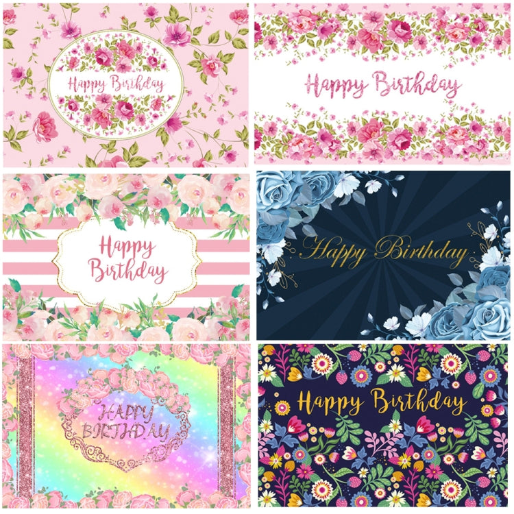 1.5m x 1m Flower Series Happy Birthday Party Photography Background Cloth(MSD00702) - Camera Accessories by buy2fix | Online Shopping UK | buy2fix