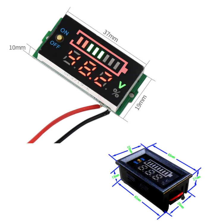 229TY 7-100V Electric Car Lithium Battery Voltage Power Meter Display Switch - Current & Voltage Tester by buy2fix | Online Shopping UK | buy2fix