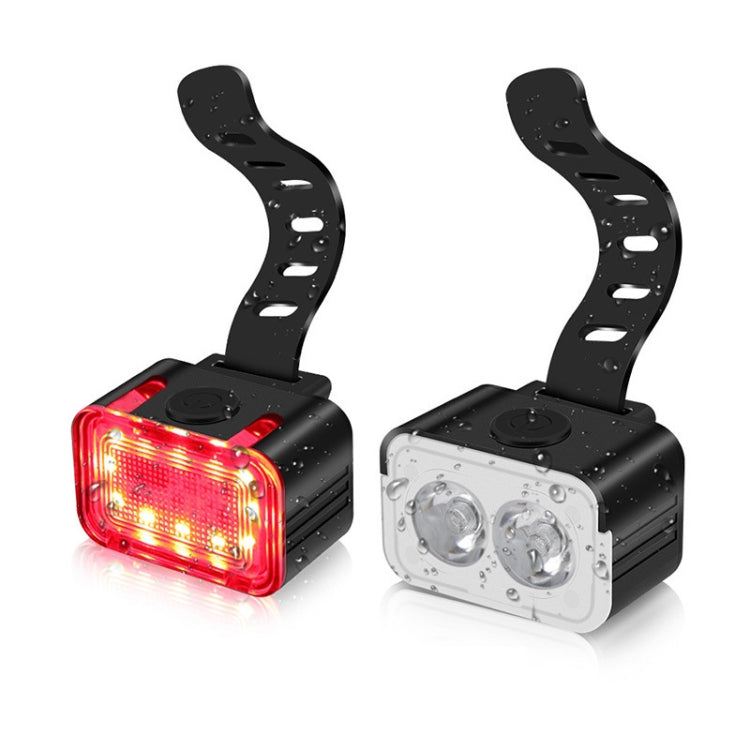 Bicycle Light USB Charging Outdoor LED Riding Lamp Set, Style: Front Light+Tail Light - Taillights by buy2fix | Online Shopping UK | buy2fix