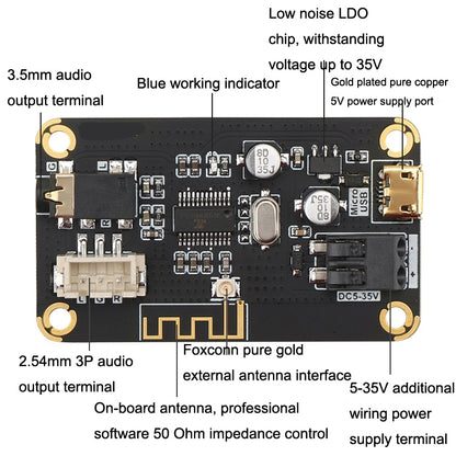 AS1711BT MP3 Bluetooth4.2  Decoding Board DIY Speaker Power Amplifier Board Non-destructive Vehicle Audio Receiver Module - Consumer Electronics by buy2fix | Online Shopping UK | buy2fix