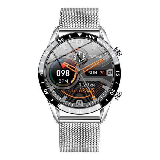 LIGE 0175 Bluetooth Step Perseverance Detection Smart Watch, Style: Mesh Belt (Silver) - Sport Watches by LIGE | Online Shopping UK | buy2fix