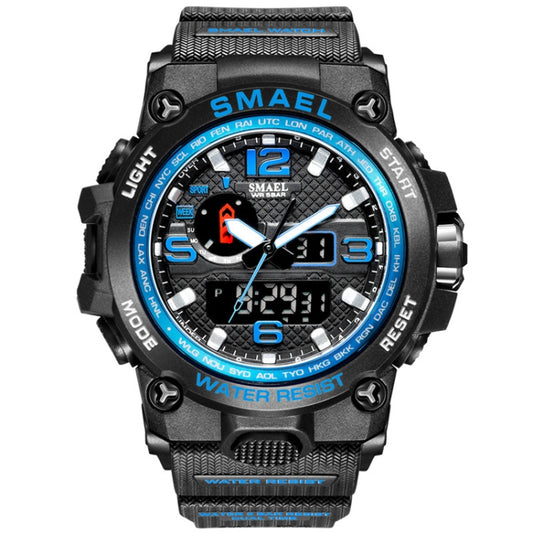 SMAEL 1545D Chronograph Calendar Alarm Clock Night Light Waterproof Watch Outdoor Men Watch(Blue) - Sport Watches by SMAEL | Online Shopping UK | buy2fix