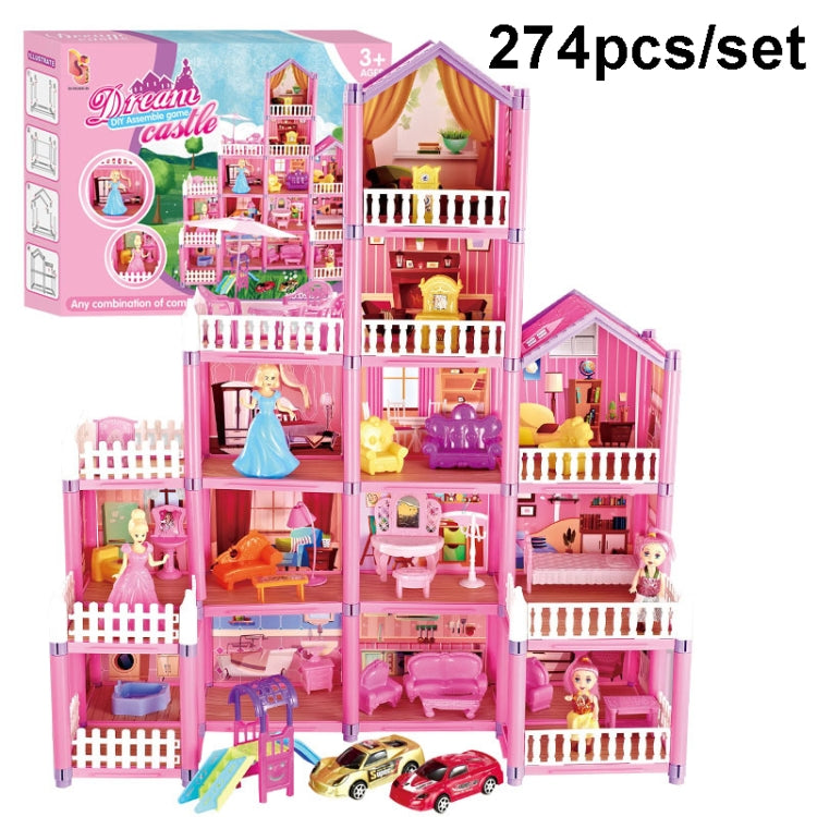 DSJ55-A 274pcs/set Children Passing Domestic Toy Doll House Princess Castle Set Simulation Disguise House - Pretend Play Toys by buy2fix | Online Shopping UK | buy2fix