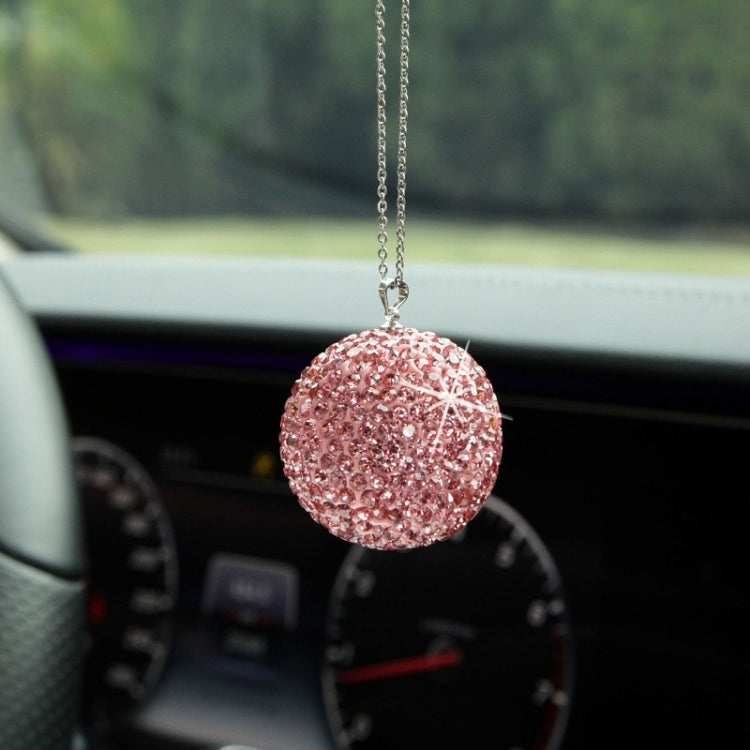 Car Diamond Crystal Ball Rearview Mirror Decoration Pendant(Violet) - In Car by buy2fix | Online Shopping UK | buy2fix