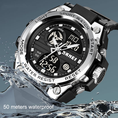 SKMEI 2031 Multifunctional Outdoor Waterproof Chronograph Men Sports Watch(Silver) - Silicone Strap Watches by SKMEI | Online Shopping UK | buy2fix