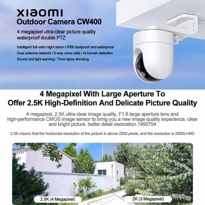 Original Xiaomi CW400 Outdoor Camera 2.5K Ultra HD Smart Full Color Night Vision IP66 Waterproof, US Plug(White) - Security by Xiaomi | Online Shopping UK | buy2fix