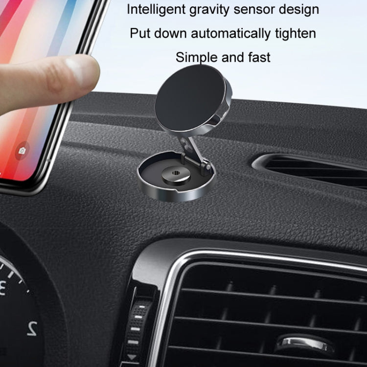 Multi-Angle Positioning Car Folding Circular Car Magnetic Suction Bracket(Black) - In Car by buy2fix | Online Shopping UK | buy2fix