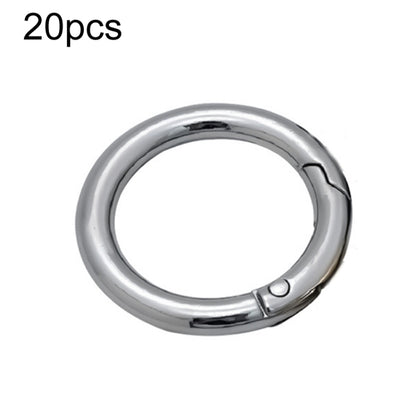 20pcs Zinc Alloy Spring Ring Metal Open Bag Webbing Keychain, Specification: 1 inch Silver - In Car by buy2fix | Online Shopping UK | buy2fix