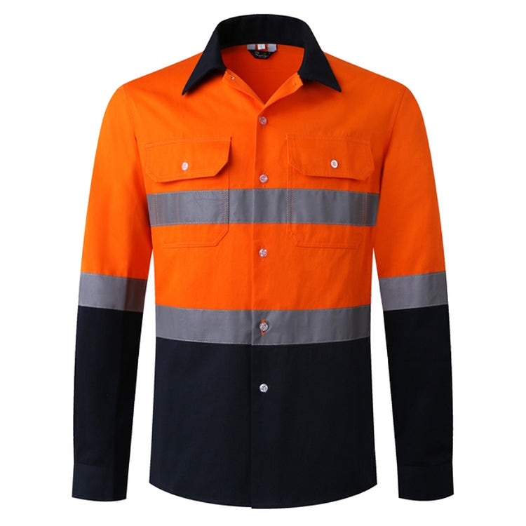 Pure Cotton Long-sleeved Reflective Clothes Overalls Work Clothes, Size: XXXXL(Orange Top) - Workplace Safety Supplies by buy2fix | Online Shopping UK | buy2fix