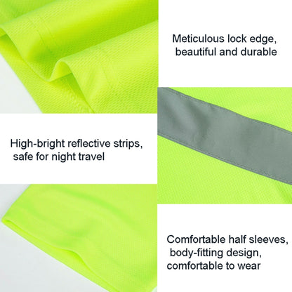 Reflective Quick-drying T-shirt Lapel Short-sleeved Safety Work Shirt, Size: XXXL(Fluorescent Yellow) - Workplace Safety Supplies by buy2fix | Online Shopping UK | buy2fix