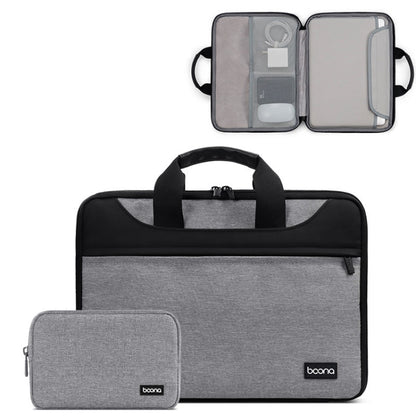 Baona BN-I003 Oxford Cloth Full Open Portable Waterproof Laptop Bag, Size: 11/12 inches(Gray+Power Bag) -  by Baona | Online Shopping UK | buy2fix