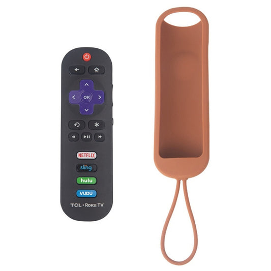 For TCL Roku RC280/RC282 2pcs Oval Remote Control Silicone Case(Coffee) - Consumer Electronics by buy2fix | Online Shopping UK | buy2fix