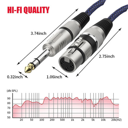 8m Blue and Black Net TRS 6.35mm Male To Caron Female Microphone XLR Balance Cable -  by buy2fix | Online Shopping UK | buy2fix