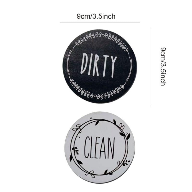 Dishwasher Round Magnet Clean Dirty Sign Double-Sided Dishwasher Magnet Cover(Black) - Dish Washers & Accessories by buy2fix | Online Shopping UK | buy2fix