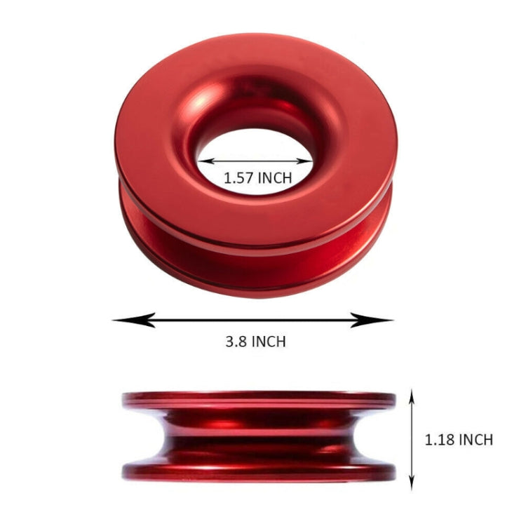Aluminum Snatch Recovery Ring For 3/8" & 1/2" Rope(Red) - Towing Bars by buy2fix | Online Shopping UK | buy2fix