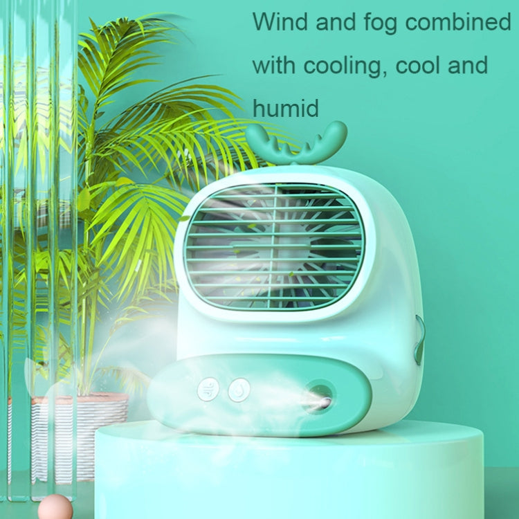 CS1319 Desktop Small Hydrating Spray Cartoon Fan Rechargeable Silent Humidifying Fan(Deer Pink) - Electric Fans by buy2fix | Online Shopping UK | buy2fix