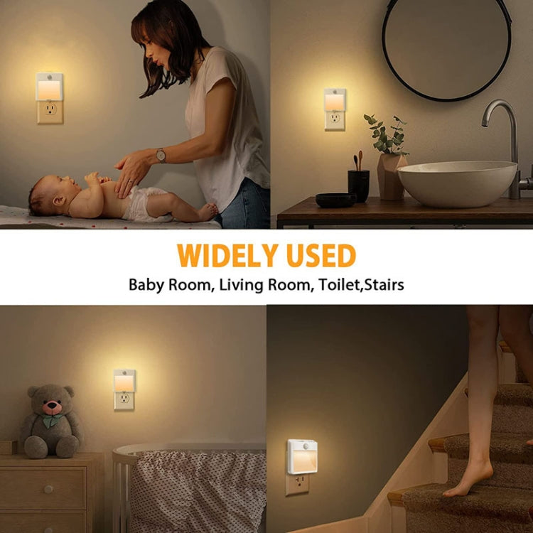 NL2101 Motion Sensor LED Night Light AC Plug Dimming Sleep Lights,Spec: Warm and White EU Plug - Sensor LED Lights by buy2fix | Online Shopping UK | buy2fix