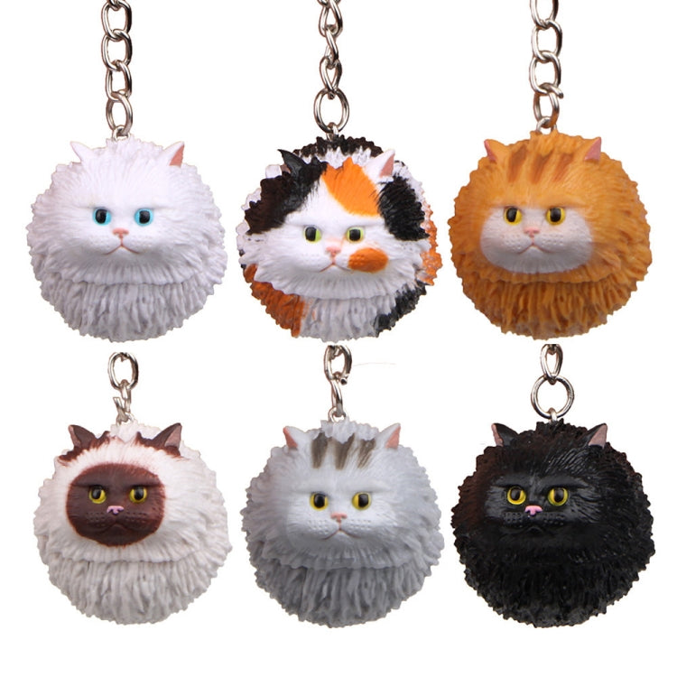 Round Little Tiger Cat Keychain Cartoon Key Ring Ornament(Gray) - Key Rings by buy2fix | Online Shopping UK | buy2fix