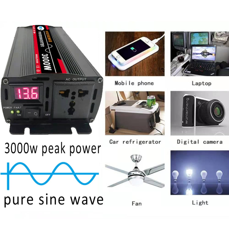 8000W 24V to 220V High Power Car Pure Sine Wave Inverter Power Converter - Pure Sine Wave by buy2fix | Online Shopping UK | buy2fix