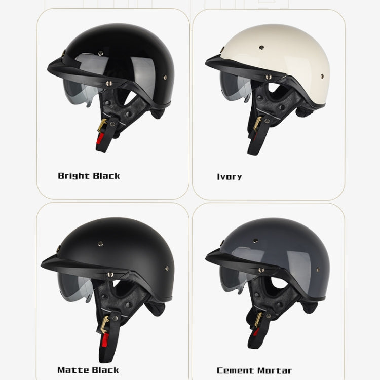 SOMAN Motorcycle Half Helmet Adjustable Helmet With Inner Mirror, Size: XXL(White with Transparent Mirror) - Helmets by SOMAN | Online Shopping UK | buy2fix