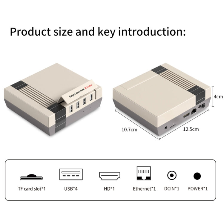 Super Console X Cube Wireless Retro TV Video Game Console Built-in 50+ Emulators 64G 33000+ Games 4 Handles(EU Plug) - Pocket Console by buy2fix | Online Shopping UK | buy2fix